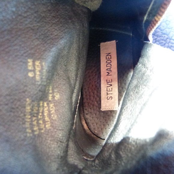 STEVE MADDEN TARNNEY LEATHER BOOTS SZ 6.5M - Picture 9 of 11